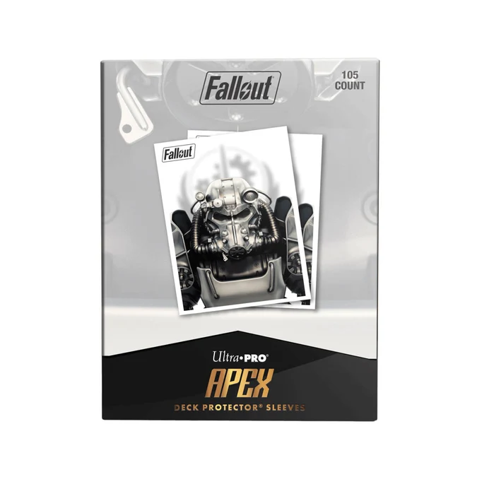 E-16585- FALLOUT BROTHERHOOD OF STEEL - 105CT APEX DECK PROTECTOR SLEEVES E-16585- FALLOUT BROTHERHOOD OF STEEL - 105CT APEX DECK PROTECTOR SLEEVES