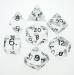 23071 TRANSLUCENT POLYHEDRAL CLEAR/WHITE 7-DADI SET