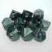 26245 GEMINI POLYHEDRAL BLACK-GREY W/GREEN  SET OF TEN D10'S