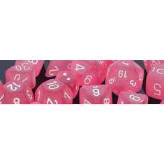 27264 FROSTED POLYHEDRAL PINK/WHITE SET OF TEN D10'S