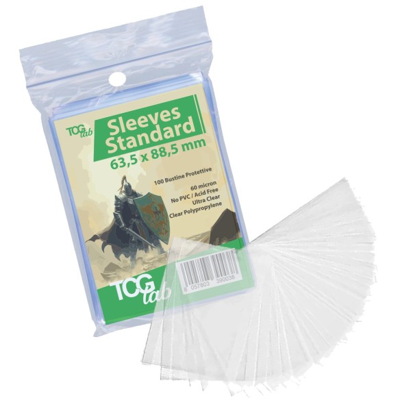 TCGLAB - BUSTE PROTETTIVE STANDARD 100 - FIT 60µM - ULTRA CLEAR - (TL003) TCGLAB - BUSTE PROTETTIVE STANDARD 100 - FIT 60µM - ULTRA CLEAR - (TL003)