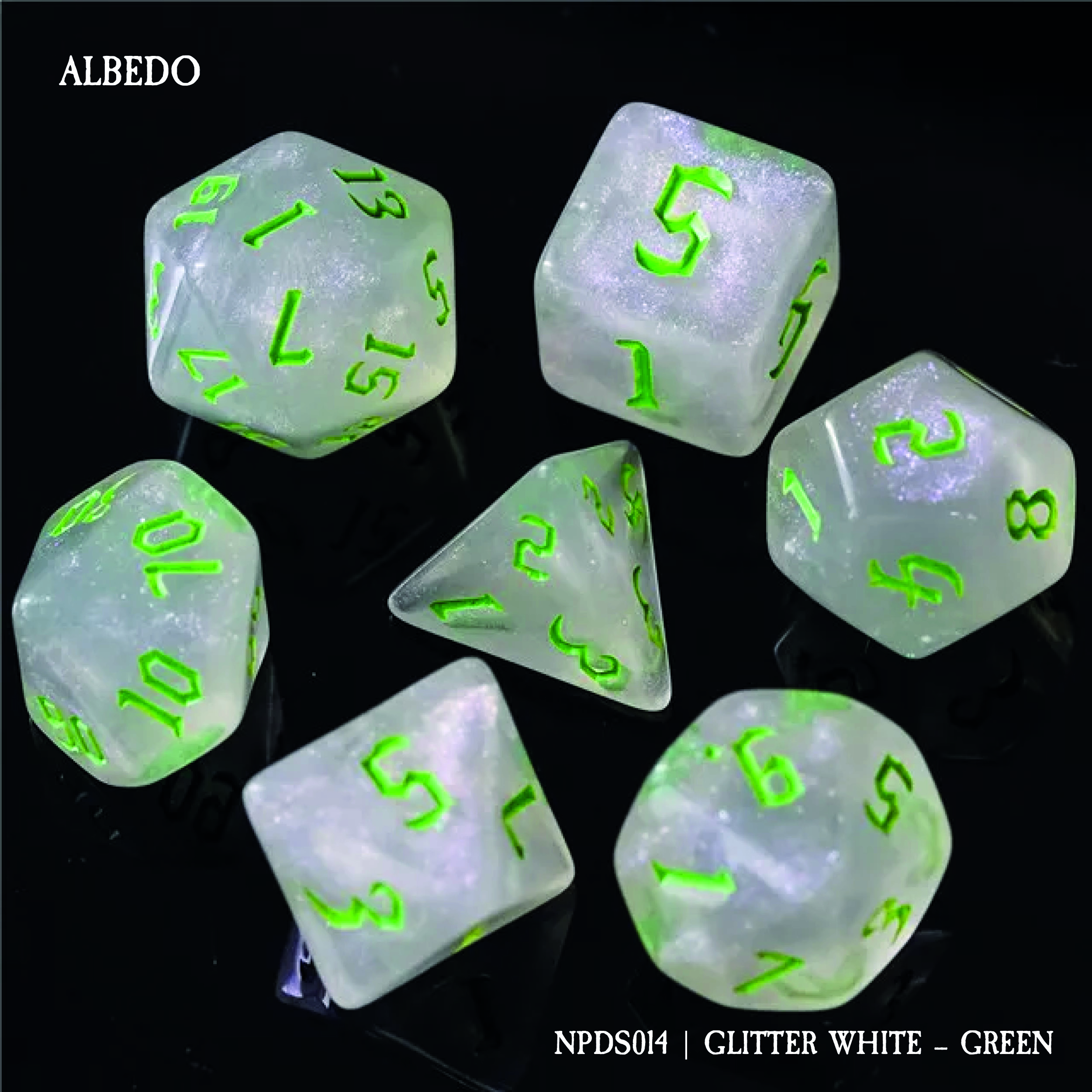 ALBEDO: GLITTER WHITE - GREEN (NPDS014)
