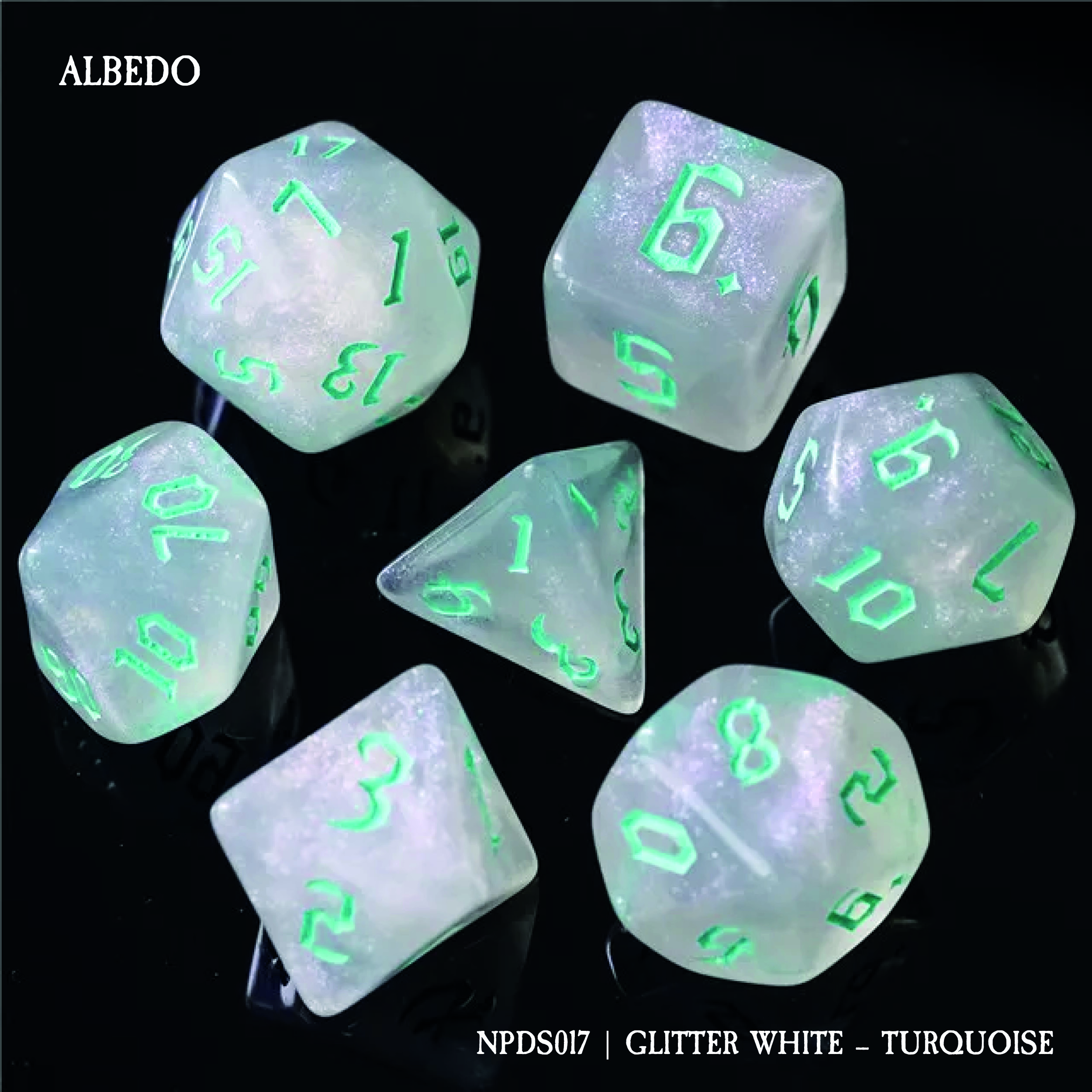 ALBEDO: GLITTER WHITE - TURQUOISE (NPDS017)