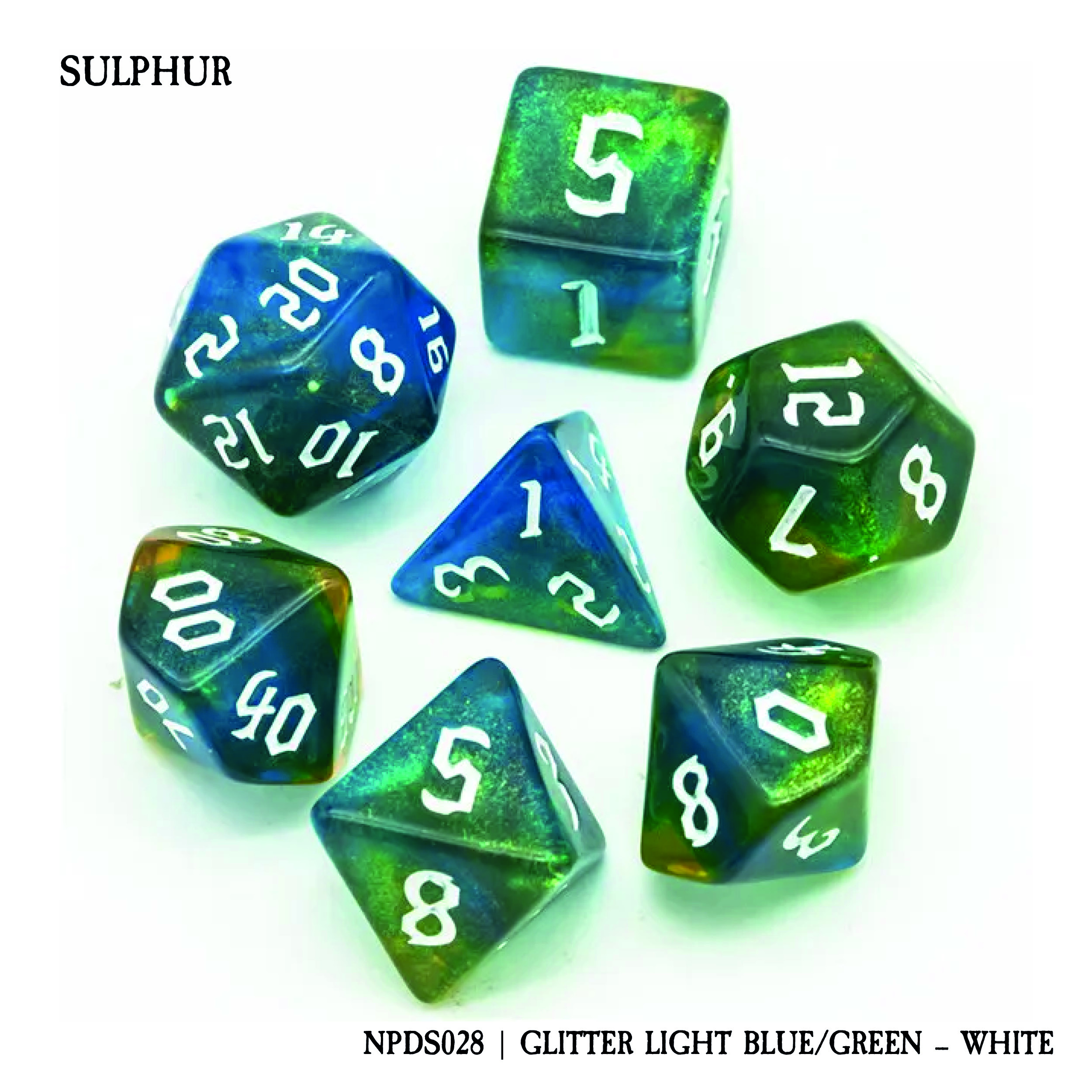 SULPHUR: GLITTER LIGHT BLUE/GREEN - WHITE (NPDS028)