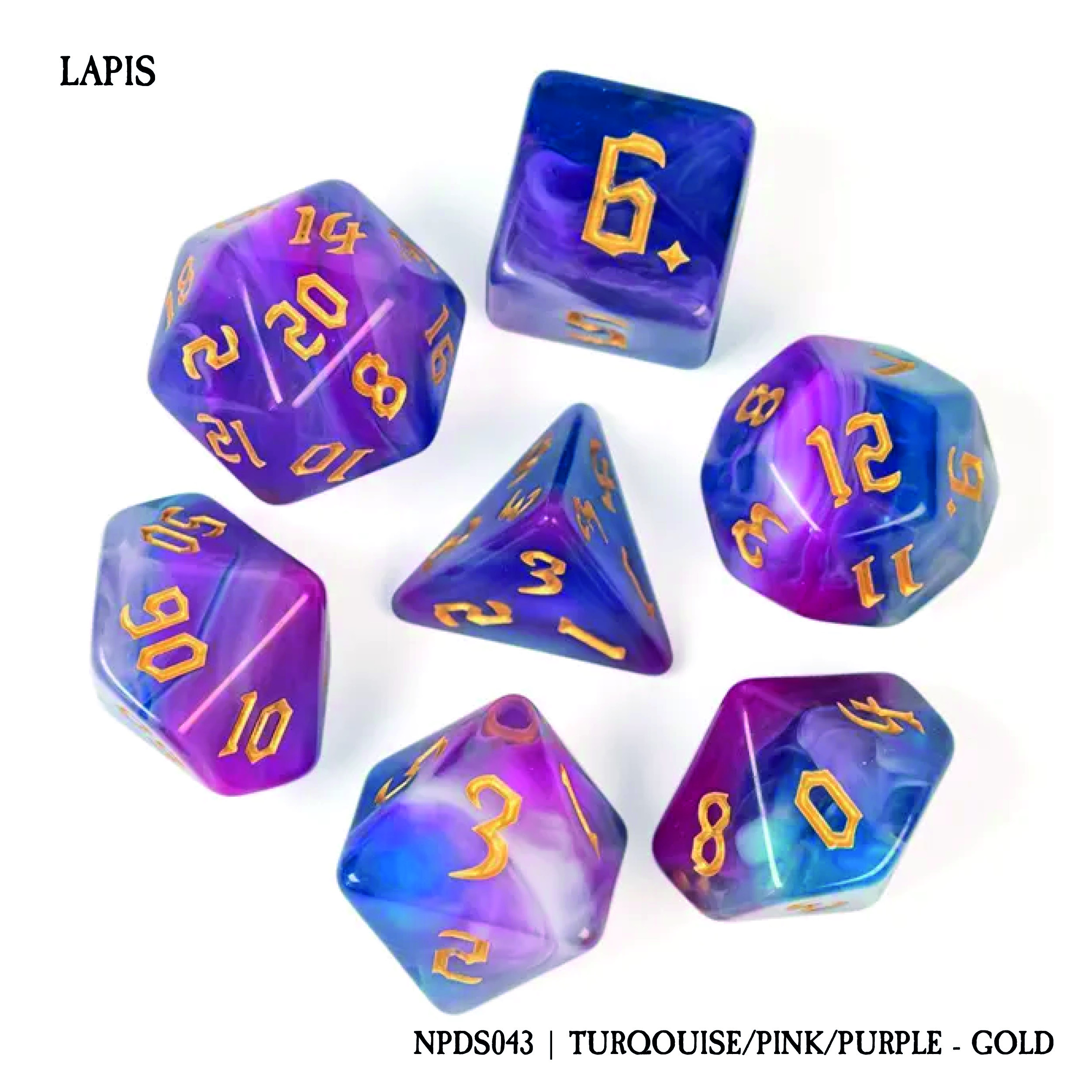 LAPIS: TURQUOISE/PINK/PURPLE - GOLD (NPDS043)