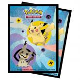 E-16110 PIKACHU & MIMIKYU - DECK PROTECTOR SLEEVES FOR POKEMON 65PZ