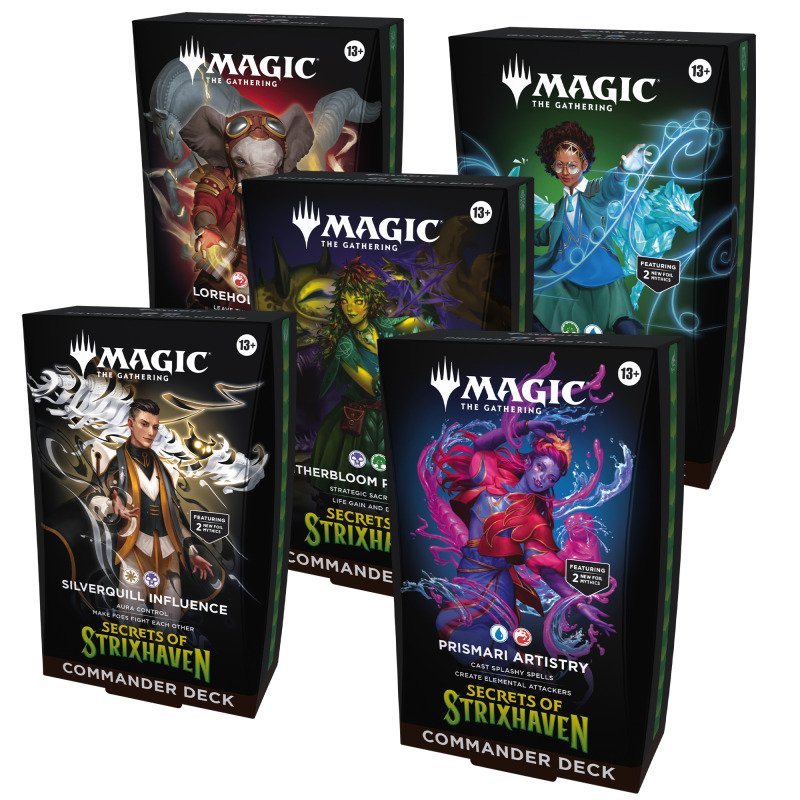MAGIC - SECRETS OF STRIXHAVEN - COMMANDER DECK DISPLAY - (BOX 5 PZ) - INGLESE