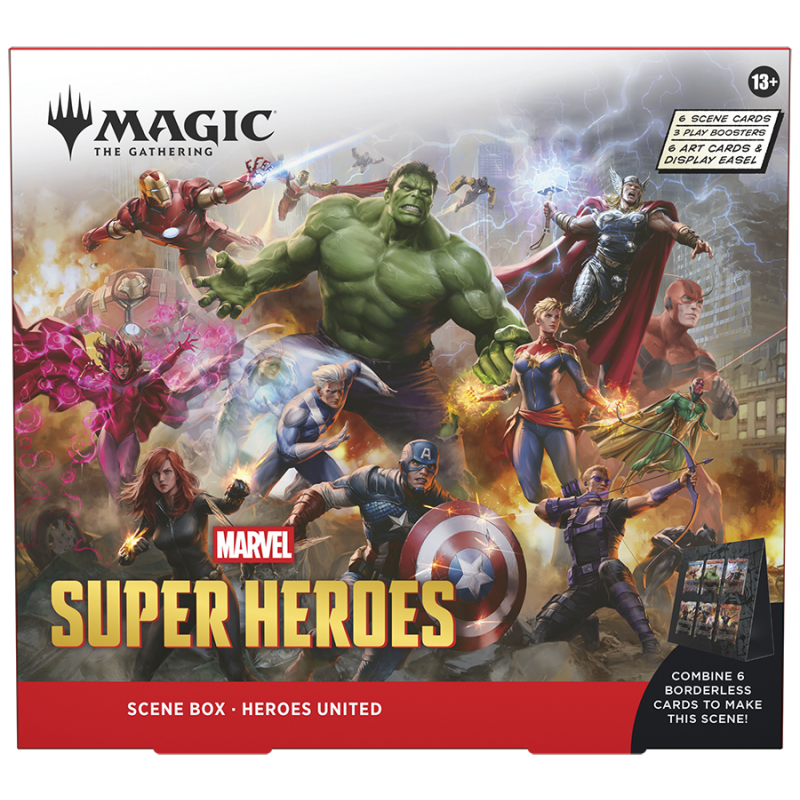 MAGIC - UNIVERSES BEYOND - MARVEL SUPERHEROES - SCENE BOX - (BOX 4 PZ) - INGLESE