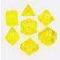 23072 TRANSLUCENT POLYHEDRAL YELLOW/WHITE 7-DADI SET