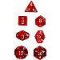 23074 TRANSLUCENT POLYHEDRAL RED/WHITE 7-DADI SET