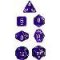 23076 TRANSLUCENT POLYHEDRAL BLUE/WHITE 7-DADI SET