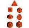 25403 OPAQUE POLYHEDRAL ORANGE/BLACK 7-DADI SET