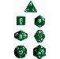 25405 OPAQUE POLYHEDRAL GREEN/WHITE 7-DADI SET