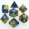 26422 GEMINI POLYHEDRAL BLUE-GOLD W/WHITE 7-DADI SET