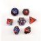 26429 GEMINI POLYHEDRAL BLUE-RED W/GOLD 7-DADI SET