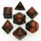 26433 GEMINI POLYHEDRAL BLACK-RED W/GOLD 7-DADI SET