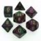 26434 GEMINI POLYHEDRAL GREEN-PURPLE W/GOLD 7-DADI SET