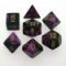 26440 GEMINI POLYHEDRAL BLACK-PURPLE W/GOLD 7-DADI SET