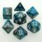 26456 GEMINI POLYHEDRAL STEEL-TEAL W/WHITE 7-DADI SET