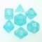 27405 FROSTED POLYHEDRAL TEAL/WHITE 7-DADI SET