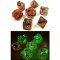 30040 NEBULA POLYHEDRAL COPPER MATRIX/ORANGE LUMINARY 7-DADI SET  – LAB DICE 4