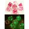 30042 GEMINI POLYHEDRAL CLEAR-PINK/WHITE LUMINARY 7-DADI SET  – LAB DICE 4