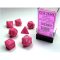 25444 OPAQUE POLYHEDRAL PINK/WHITE 7-DADI SET