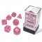 27584 BOREALIS POLYHEDRAL PINK/SILVER LUMINARY - 7 DADI SET